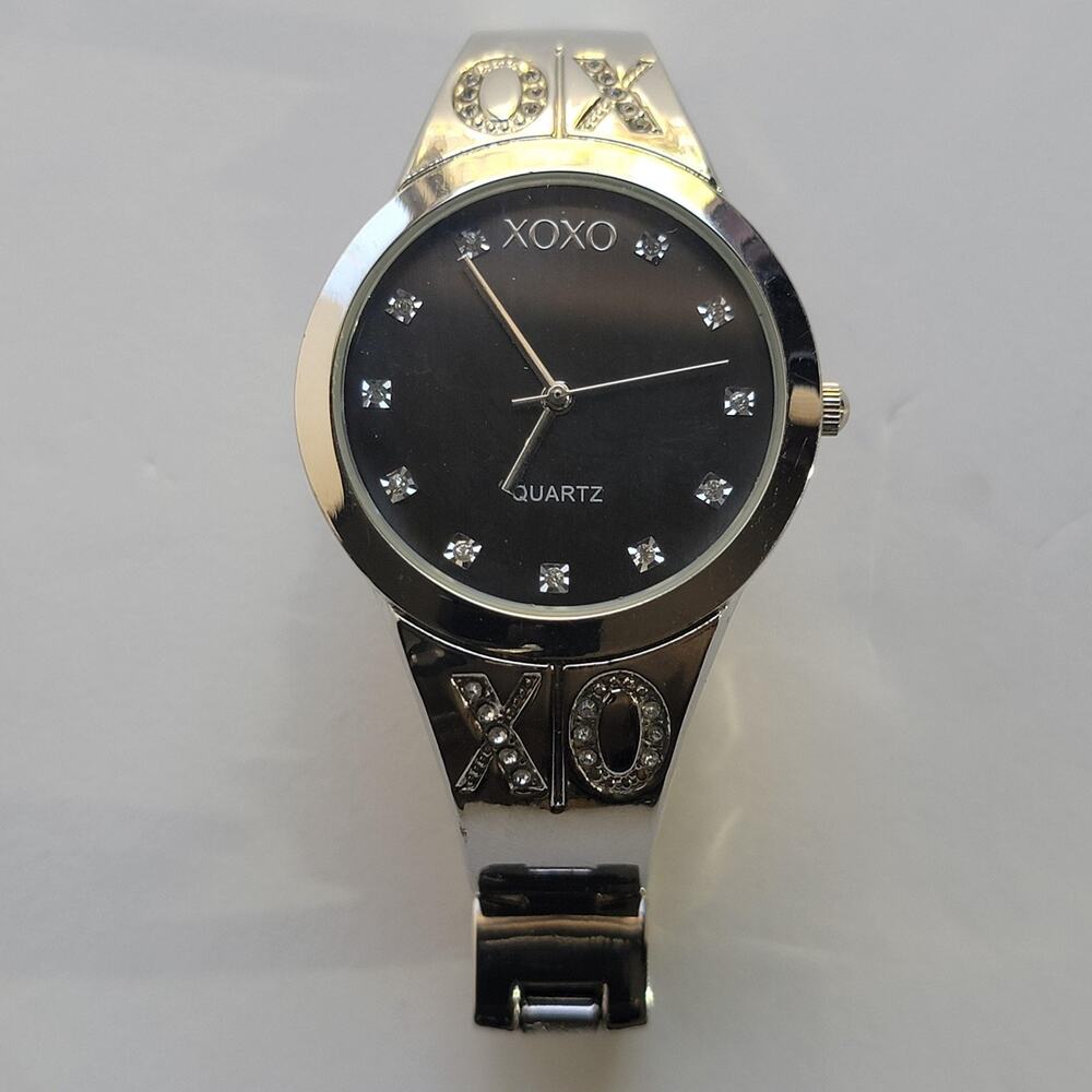 XOXO Womens Watch 32mm Black Dial Silver Case Stainless Bracelet Quartz XO5261